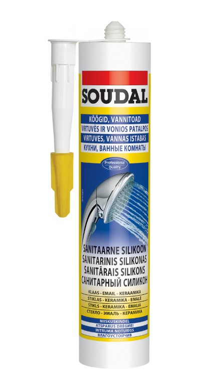 SOUDAL SAN. SILICONE clear BS 300ml sanitārais hermētiķis